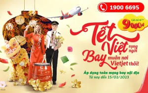 Khuyến mãi vé máy bay Vietjet 9000 đồng du xuân 2023