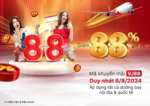 Vietjet Air ưu đãi vé máy bay nhân ngày đôi 08-08