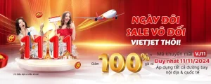 Vietjet Air siêu sale ngày đôi 11-11